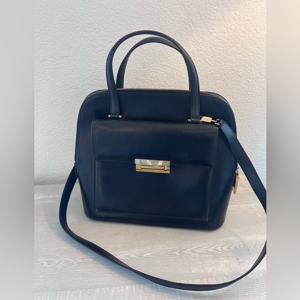 Vintage Ferragamo Black Leather Handbag